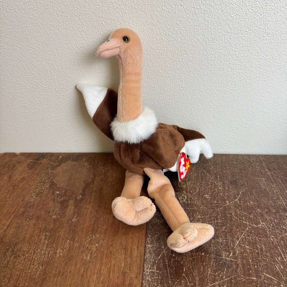 TY Beanie Babies‎ Original Stretch Ostrich Bird 1997 Retired beanbag plush